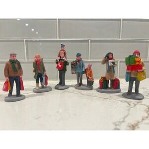 Lemax Holiday Shoppers Village People Figurines Town Figures Set of 6